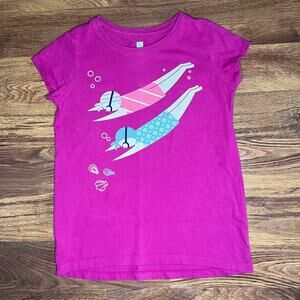 Tea Collection Swimming Diver Graphic Pink T-Shirt Girls Size 12
